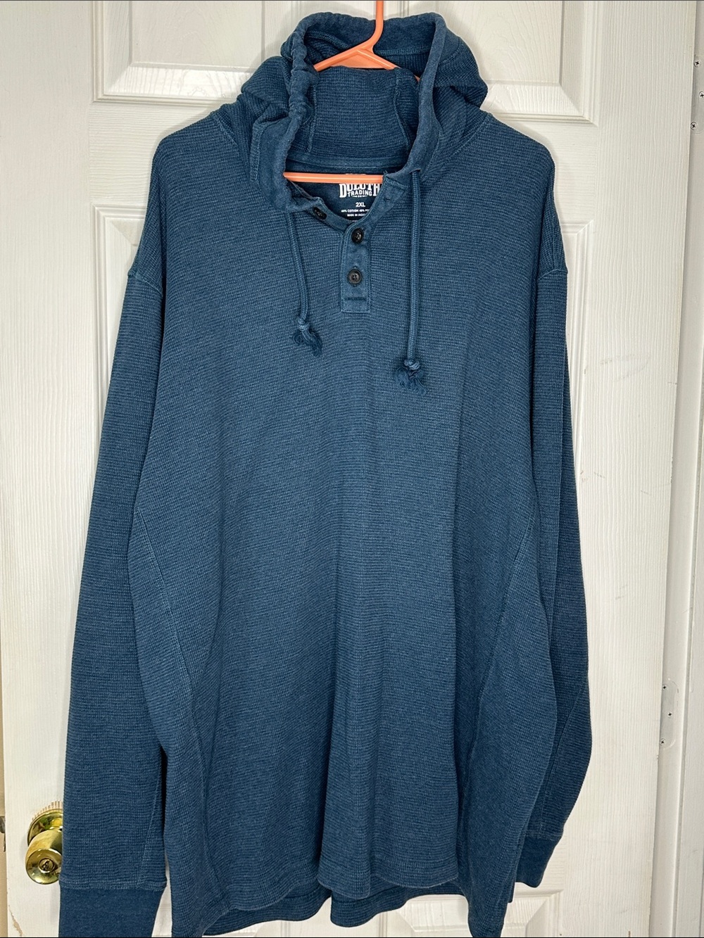 Duluth Trading Co Men’s Slate Blue Hooded Thermal Henley